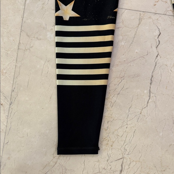 Shape Up Black Leggings with Star and Stripe Design - Picture 5 of 12